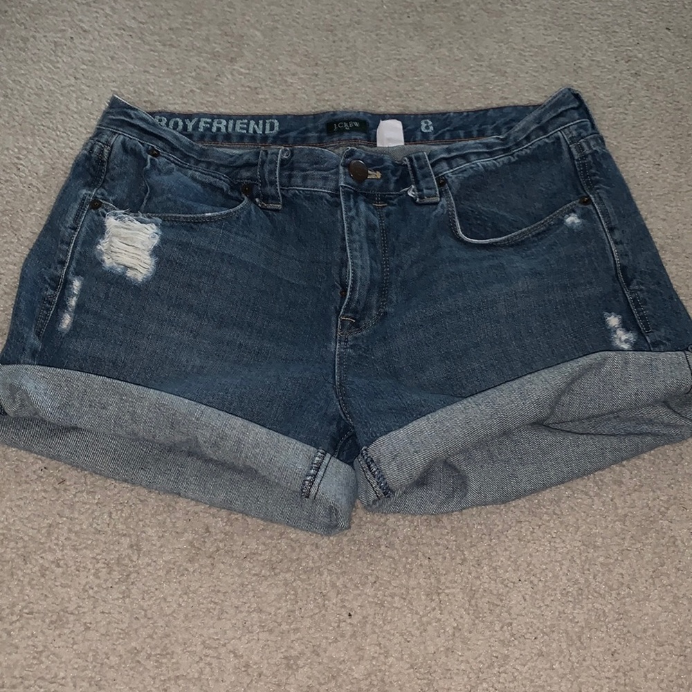 J crew distressed boyfriend fit shorts